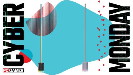 Govee Floor Lamp 2 on a blue Cyber Monday background