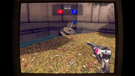 The game contained within an old CRT monitor