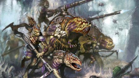 A Kroot hunting pack in Warhammer 40,000.