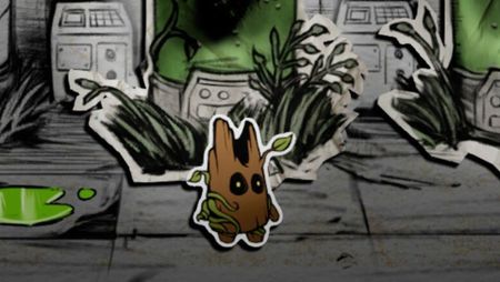 Woody waking up from the test tube.